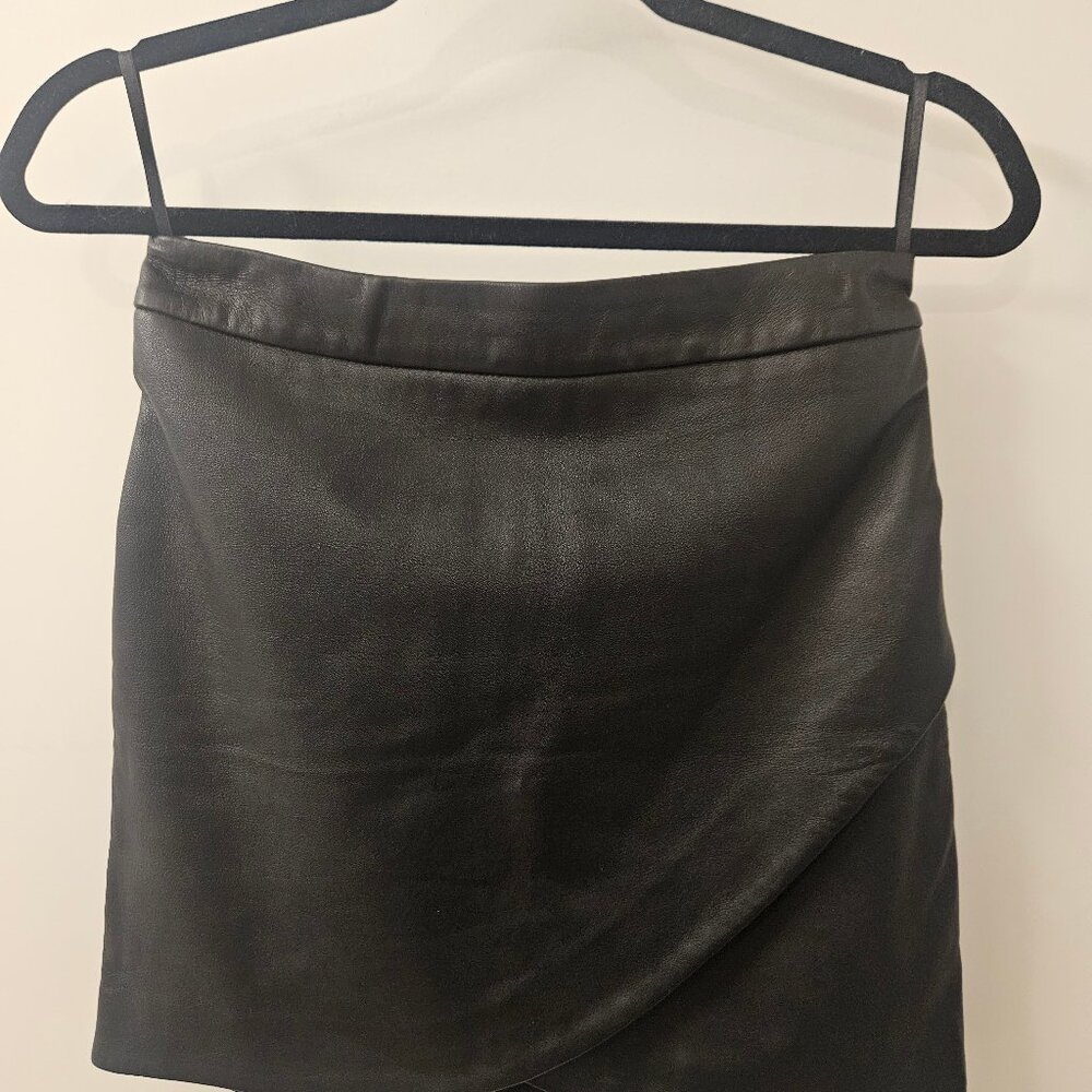 Banana Republic Black Faux Leather Mini Skirt